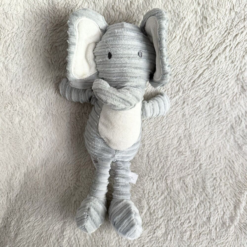 Chick Pea Elephant Gray Ribbed Plush 11" Stuffed Animal 2021 Baby Lovey Toy